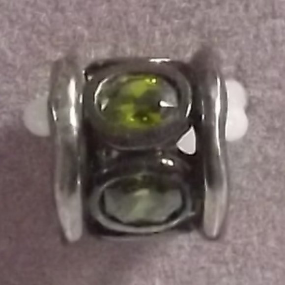 925 Olivine CZ Spacer Bead - Picture 2 of 6